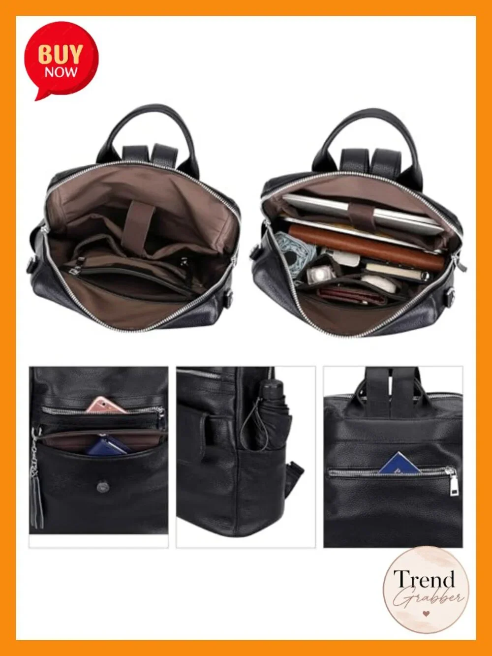 Genuine Leather Backpack Purse Women Convertible Shoulder Bag